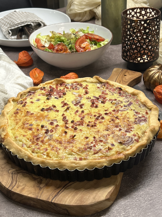 Kartoffeltarte mit Speck und Zwiebel
