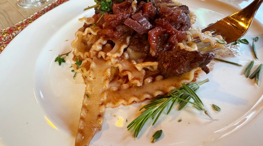 Pasta - Rinderfiletspitzen - Rotweinsosse